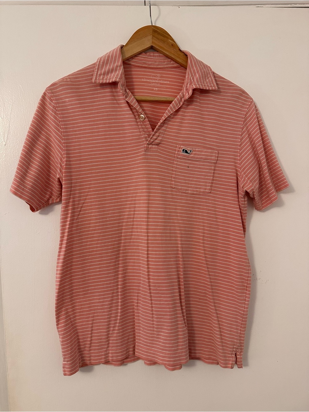 Vineyard Vines Pink Striped Polo Shirt